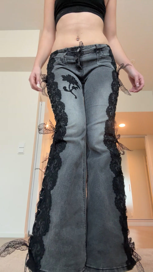Lace jeans