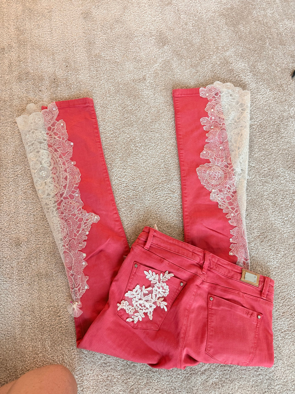 Lace jeans